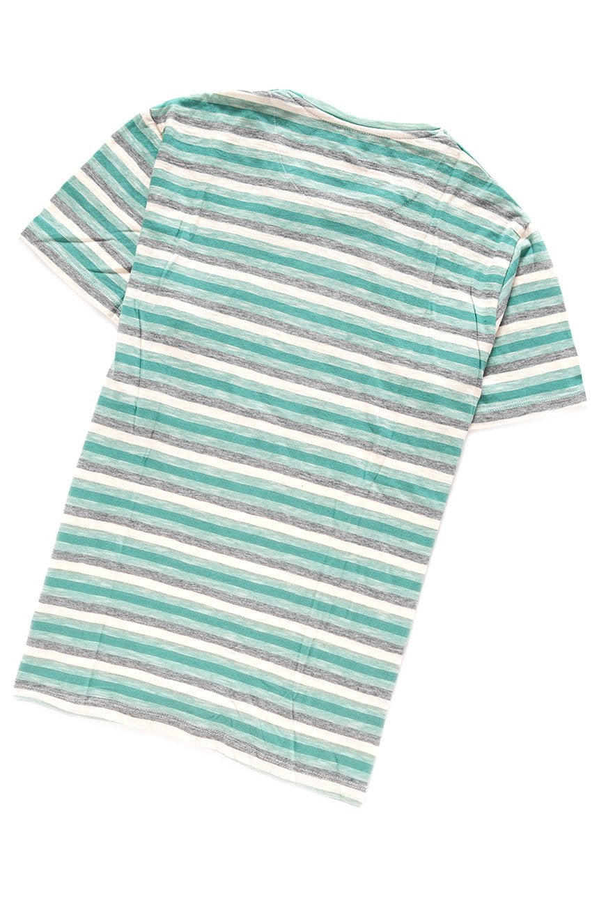 KOSZULKA WRANGLER S/S STRIPE POCKET TEE BERYL GREEN W7A40EJS4