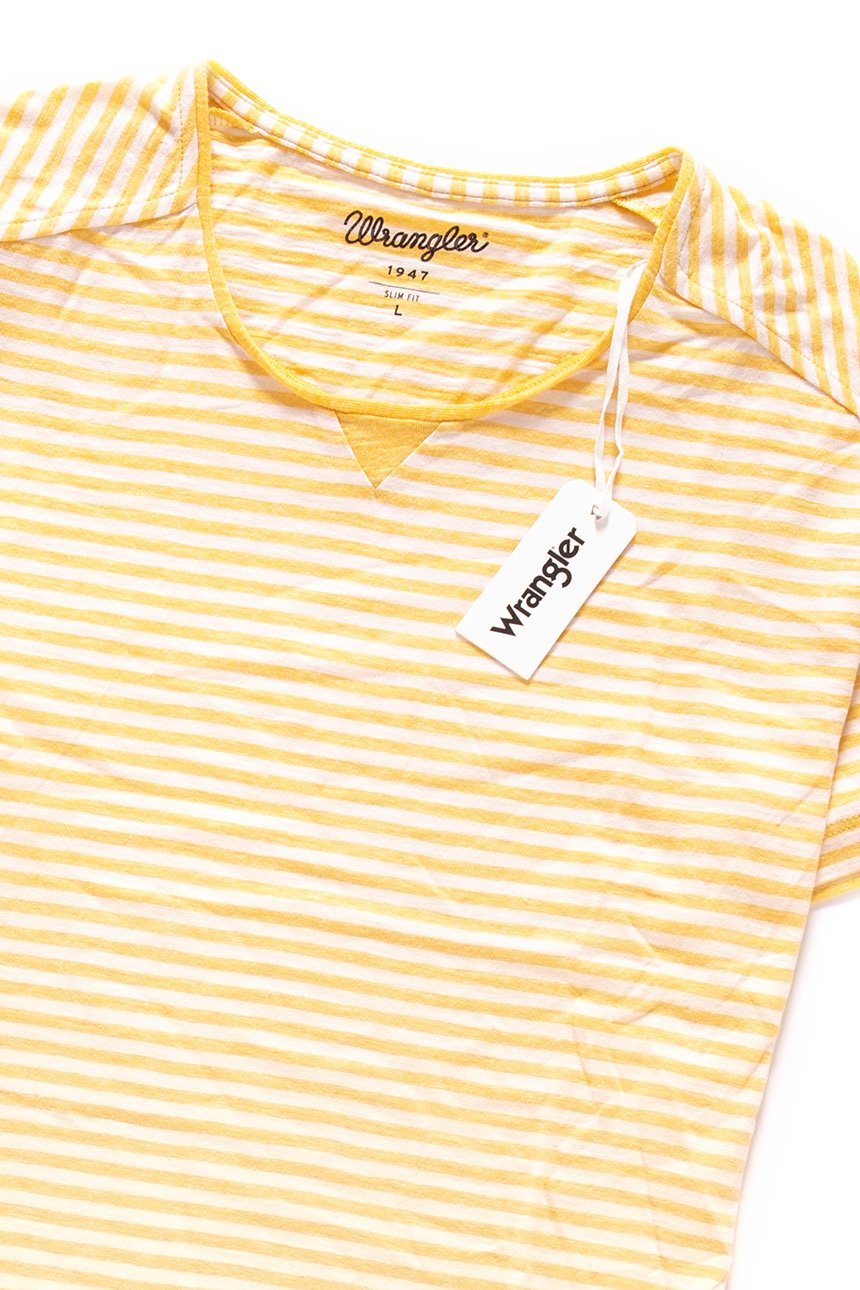 KOSZULKA WRANGLER S/S STRIPE TEE KOSZULKA WRANGLER YELLOW W7A41EP04