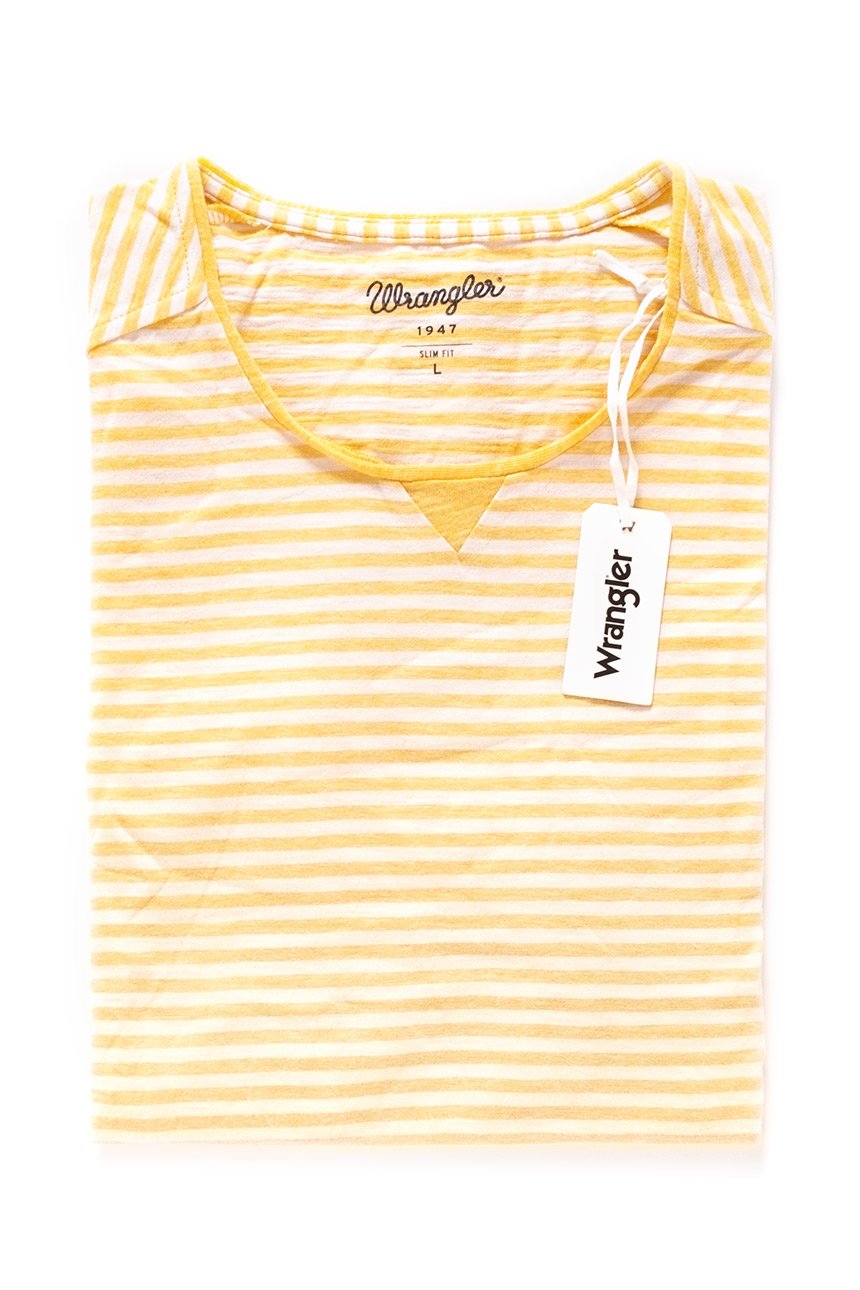 KOSZULKA WRANGLER S/S STRIPE TEE KOSZULKA WRANGLER YELLOW W7A41EP04