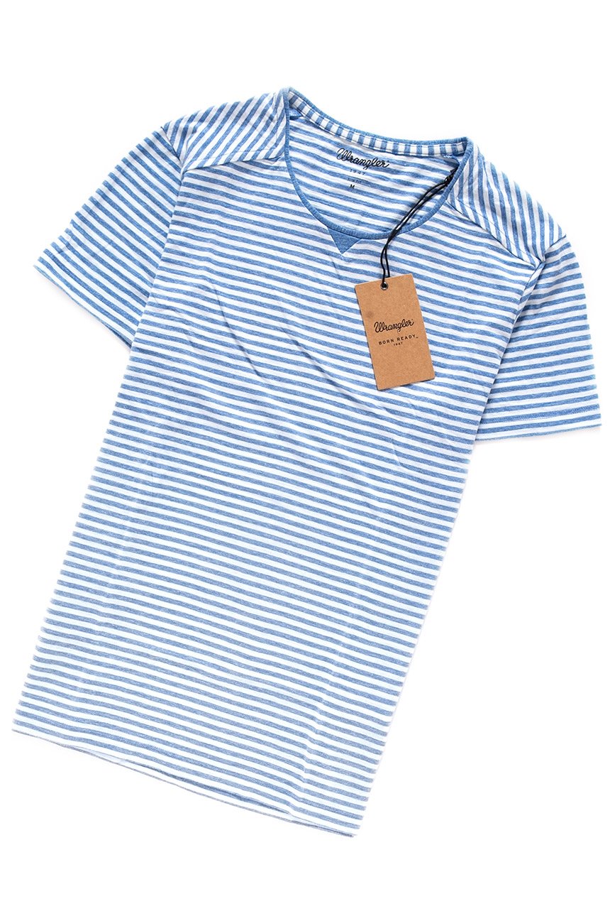 KOSZULKA WRANGLER S/S STRIPE TEE KOSZULKA WRANGLER BLUE W7A41EP05