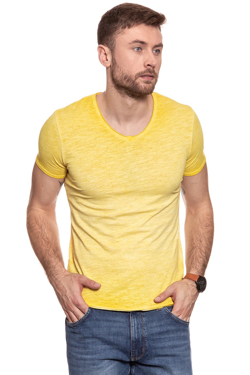 KOSZULKA WRANGLER S/S GMD VNECK KOSZULKA WRANGLER YELLOW W7A43ER04