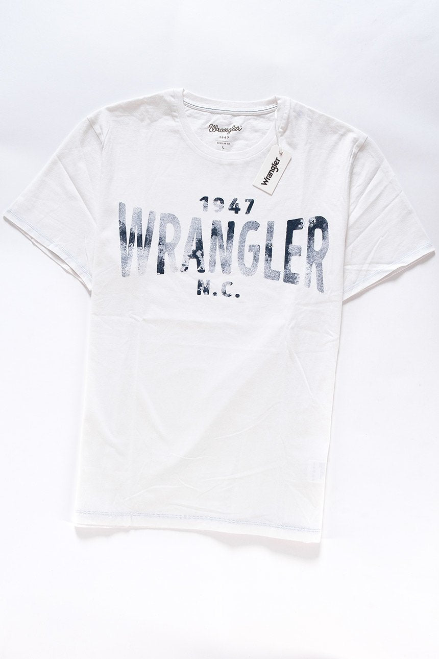 KOSZULKA WRANGLER S/S KOSZULKA WRANGLER TEE WHITE W7A51FK12