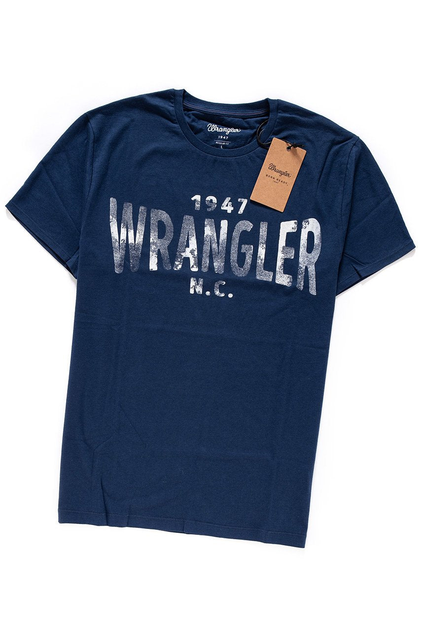 KOSZULKA WRANGLER S/S KOSZULKA WRANGLER TEE NAVY W7A51FK35