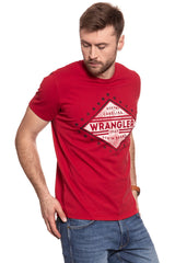 KOSZULKA WRANGLER S/S AMERICANA TEE RED W7A52FK47