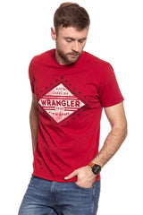 KOSZULKA WRANGLER S/S AMERICANA TEE RED W7A52FK47