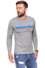 LONGSLEEVE WRANGLER LS LOGO TEE GREY MARL W7A85D3VB