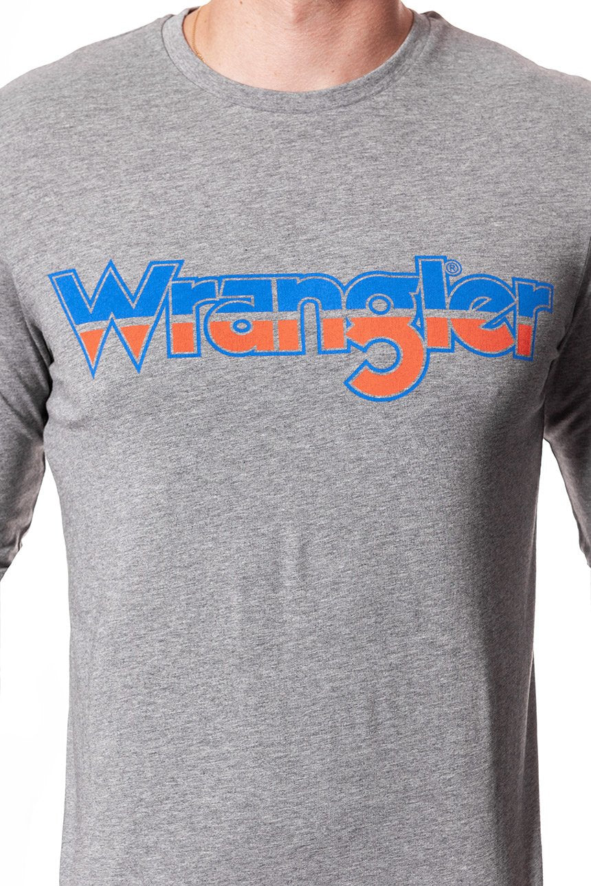 LONGSLEEVE WRANGLER LS LOGO TEE GREY MARL W7A85D3VB