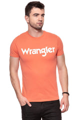 KOSZULKA WRANGLER SS LOGO TEE GLOW ORANGE W7A86D348