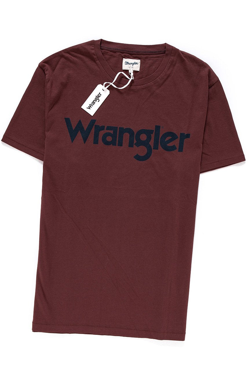 KOSZULKA WRANGLER SS LOGO TEE BURGUNDY RED W7A86D35U