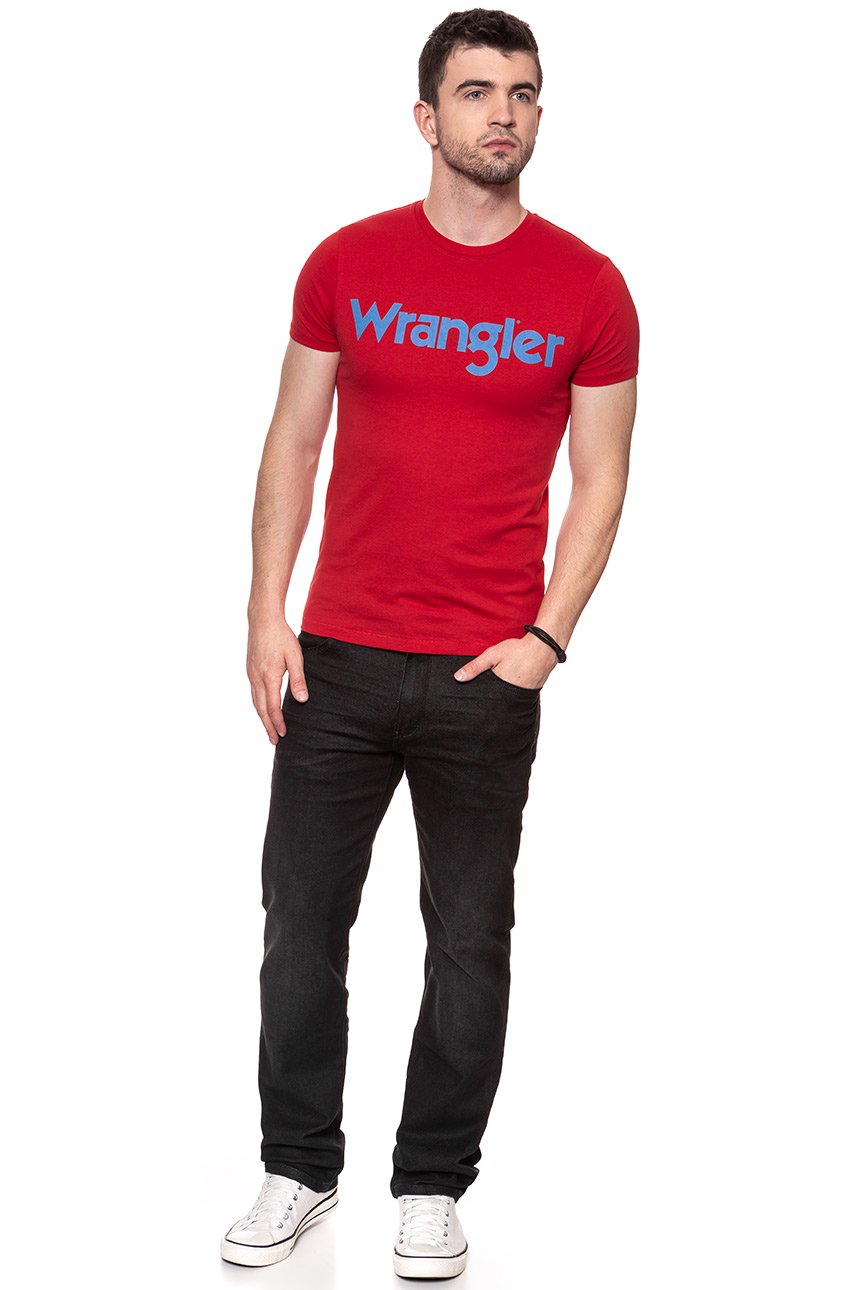 KOSZULKA WRANGLER SS LOGO TEE TRUE RED W7A86D374