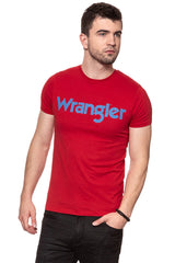 KOSZULKA WRANGLER SS LOGO TEE TRUE RED W7A86D374