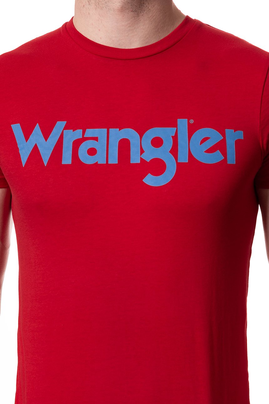 KOSZULKA WRANGLER SS LOGO TEE TRUE RED W7A86D374