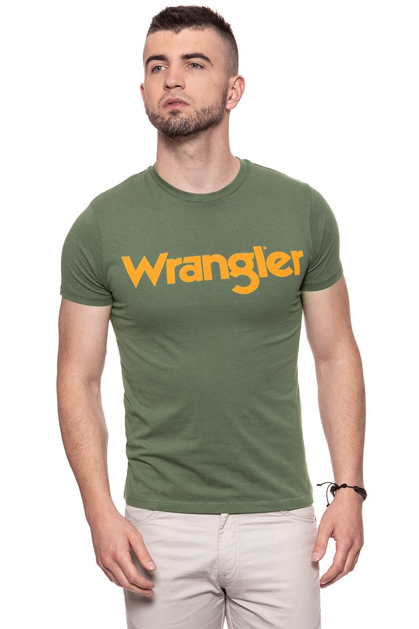 KOSZULKA WRANGLER SS LOGO TEE OLIVINE W7A86D3FR