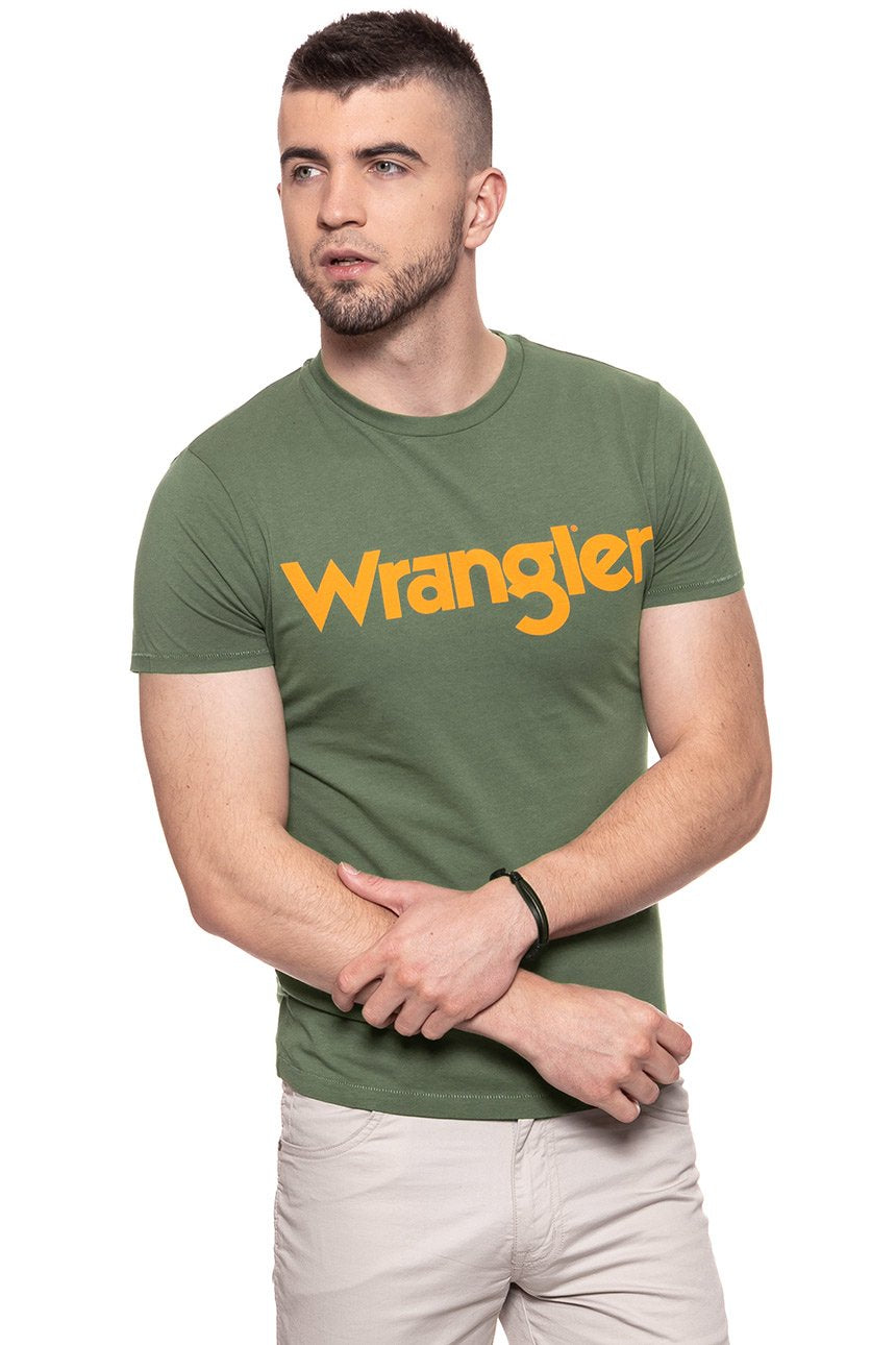 KOSZULKA WRANGLER SS LOGO TEE OLIVINE W7A86D3FR