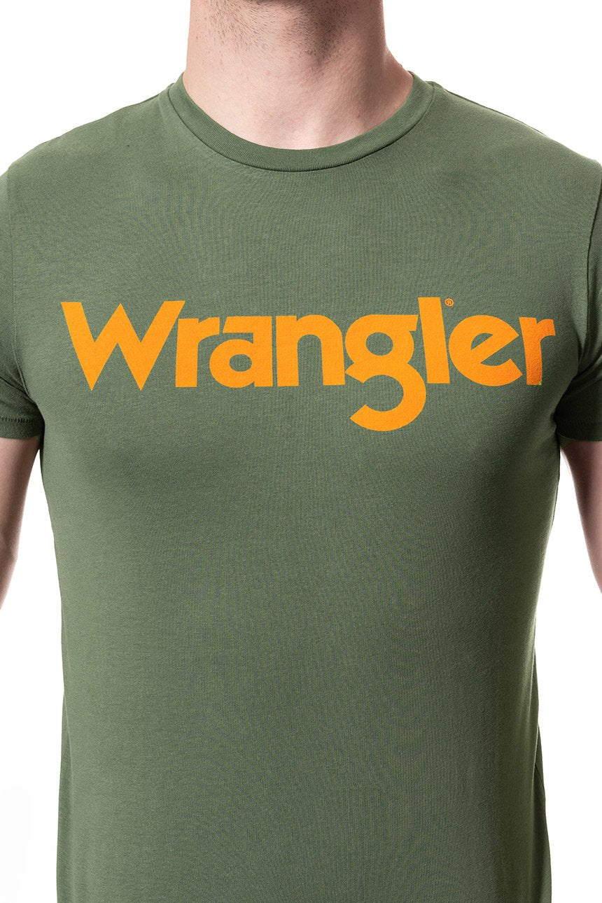 KOSZULKA WRANGLER SS LOGO TEE OLIVINE W7A86D3FR