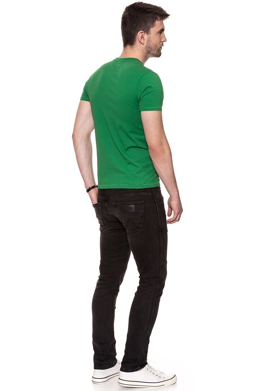 KOSZULKA WRANGLER SS LOGO TEE AMAZON GREEN W7A86D3UX