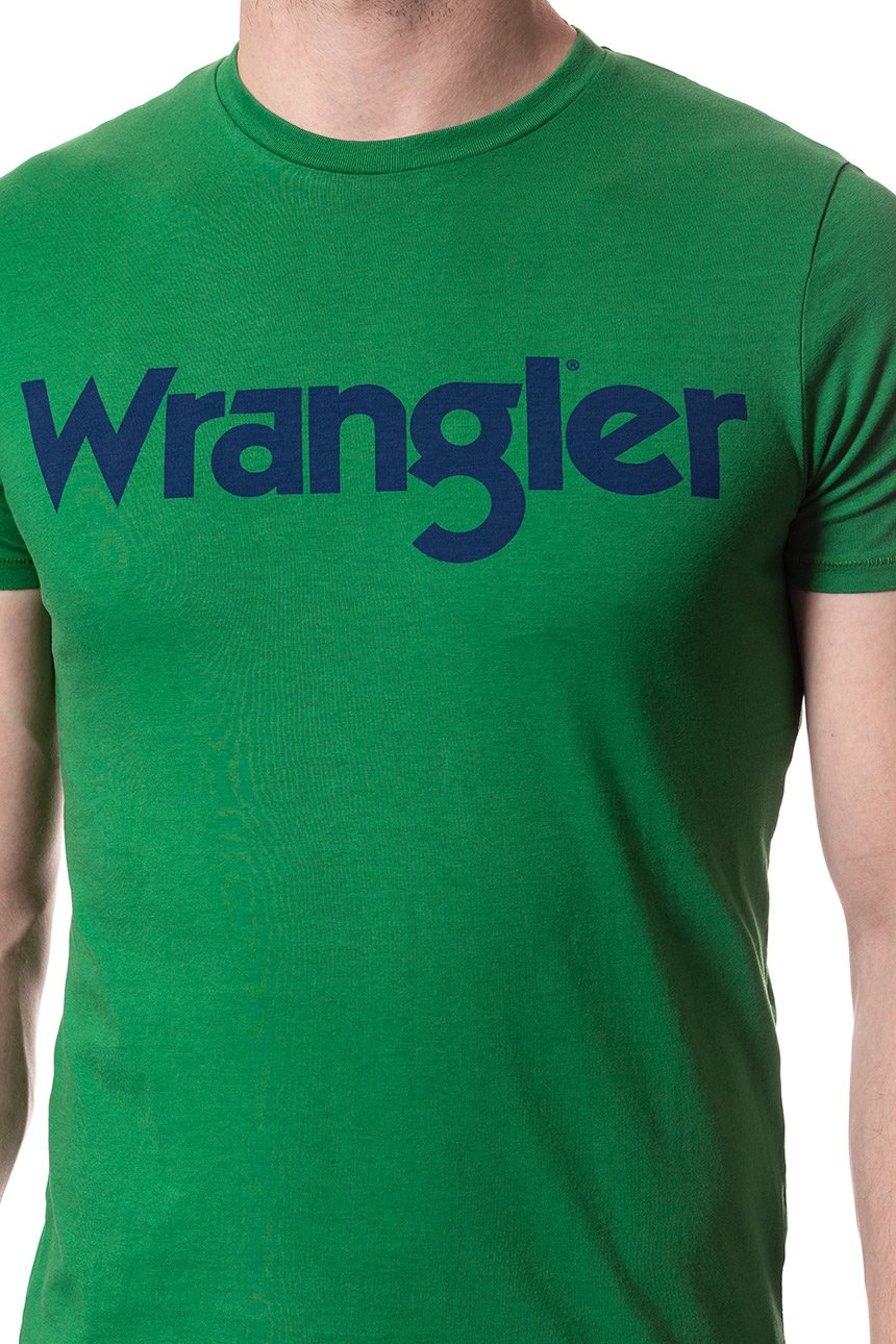 KOSZULKA WRANGLER SS LOGO TEE AMAZON GREEN W7A86D3UX