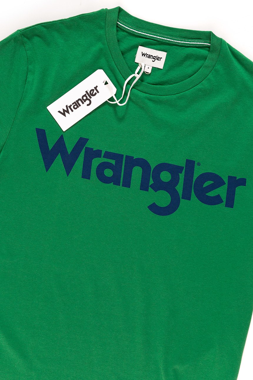 KOSZULKA WRANGLER SS LOGO TEE AMAZON GREEN W7A86D3UX