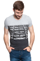 KOSZULKA WRANGLER COLLAB TEE MID GREY MEL W7B05D337