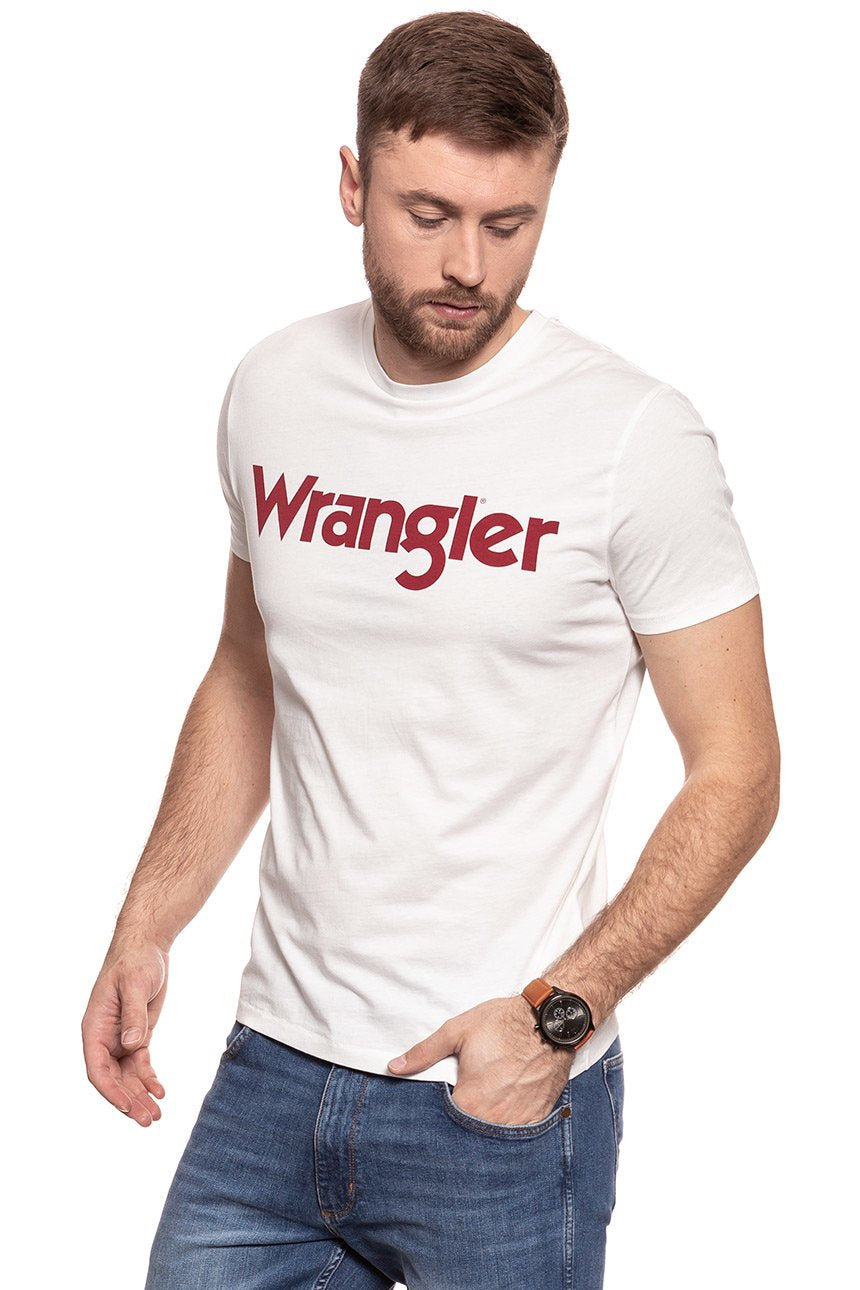 KOSZULKA WRANGLER S/S LOGO TEE OFFWHITE W7B13D302