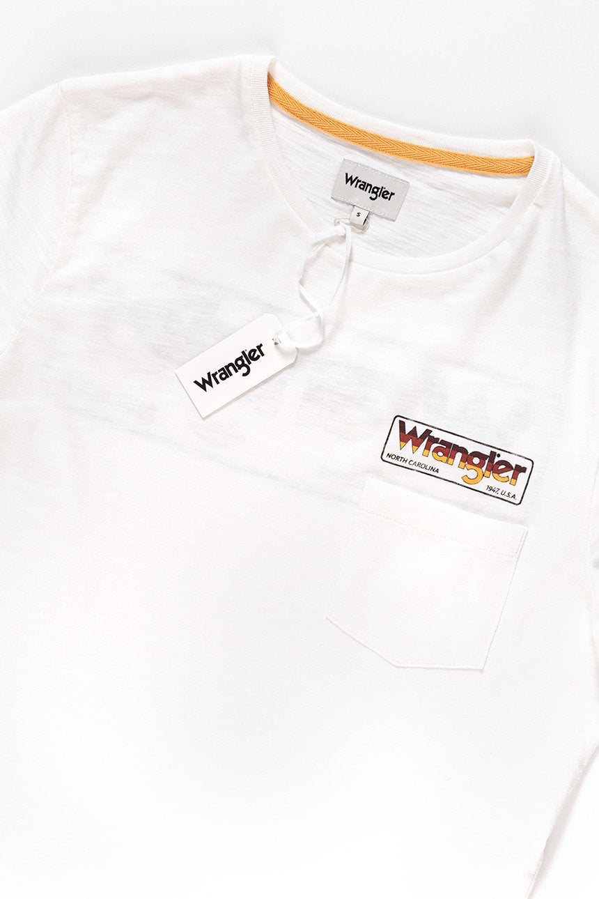 KOSZULKA WRANGLER POCKET TEE OFFWHITE W7B21FE02