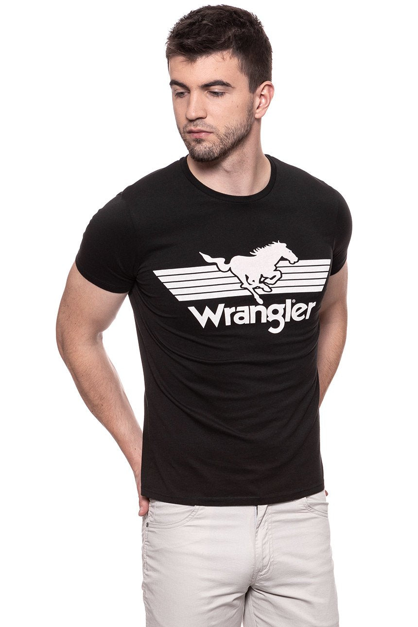 KOSZULKA WRANGLER GRAPHIC LOGO TEE BLACK W7B27FK01