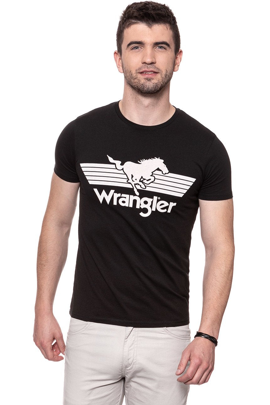 KOSZULKA WRANGLER GRAPHIC LOGO TEE BLACK W7B27FK01