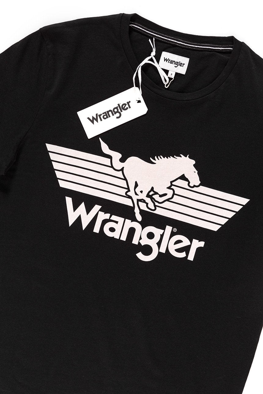 KOSZULKA WRANGLER GRAPHIC LOGO TEE BLACK W7B27FK01