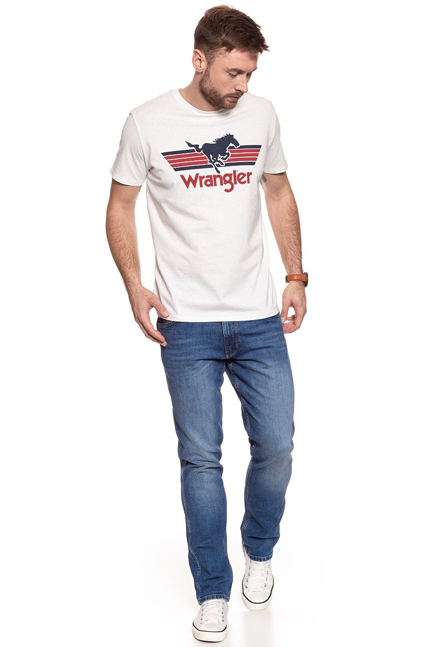 KOSZULKA WRANGLER GRAPHIC LOGO TEE OFF WHITE W7B27FK02