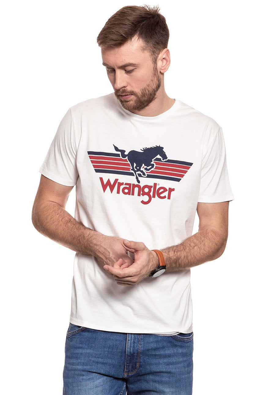 KOSZULKA WRANGLER GRAPHIC LOGO TEE OFF WHITE W7B27FK02