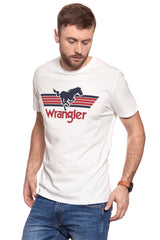 KOSZULKA WRANGLER GRAPHIC LOGO TEE OFF WHITE W7B27FK02