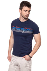 KOSZULKA WRANGLER GRAPHIC LOGO TEE PEACOAT BLUE W7B27FK49