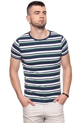 KOSZULKA WRANGLER STRIPE TEE PEACOAT BLUE W7B29DY49