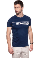 KOSZULKA WRANGLER RINGER TEE MID INDIGO W7B33FK8E