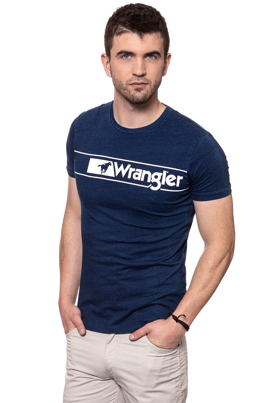 KOSZULKA WRANGLER RINGER TEE MID INDIGO W7B33FK8E