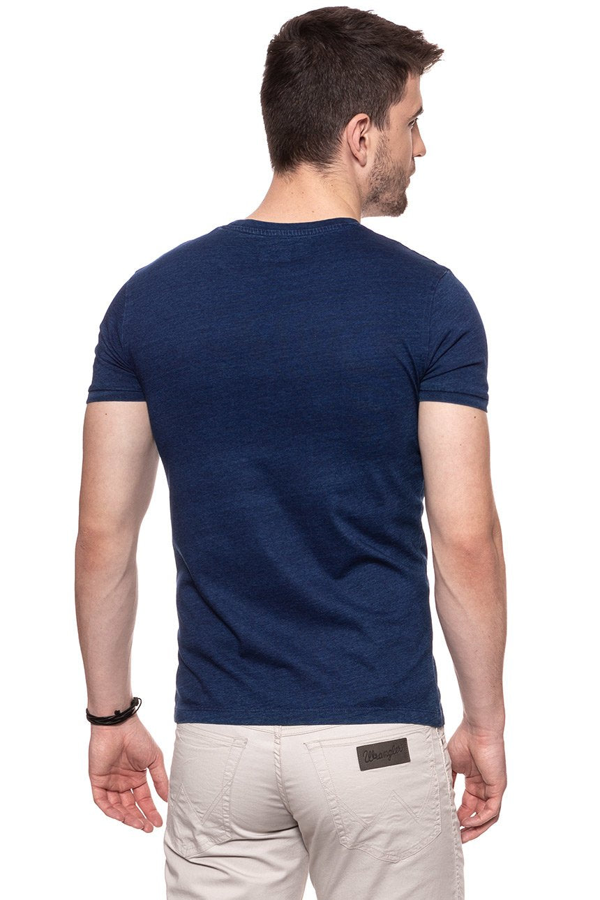 KOSZULKA WRANGLER RINGER TEE MID INDIGO W7B33FK8E