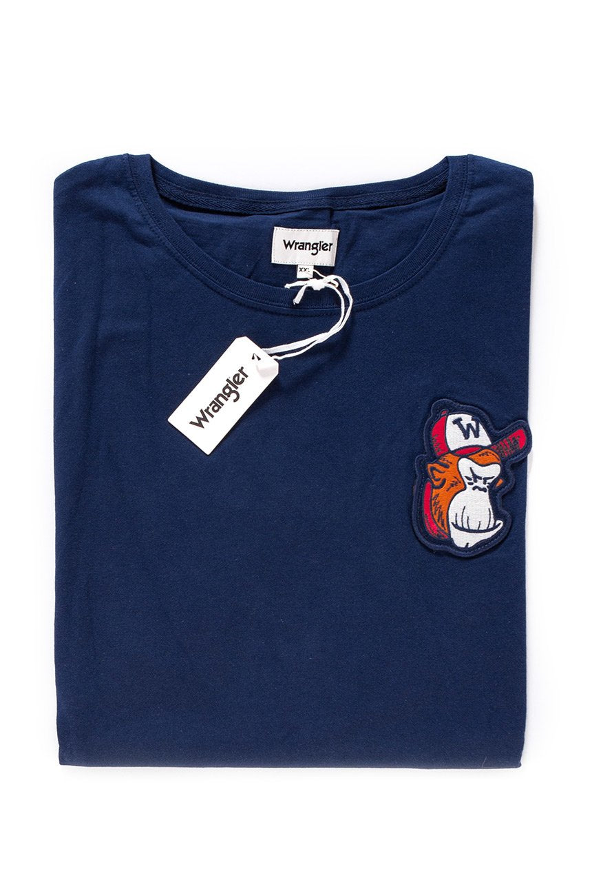 KOSZULKA WRANGLER MASCOTTE TEE PEACOAT BLUE W7B35FK49