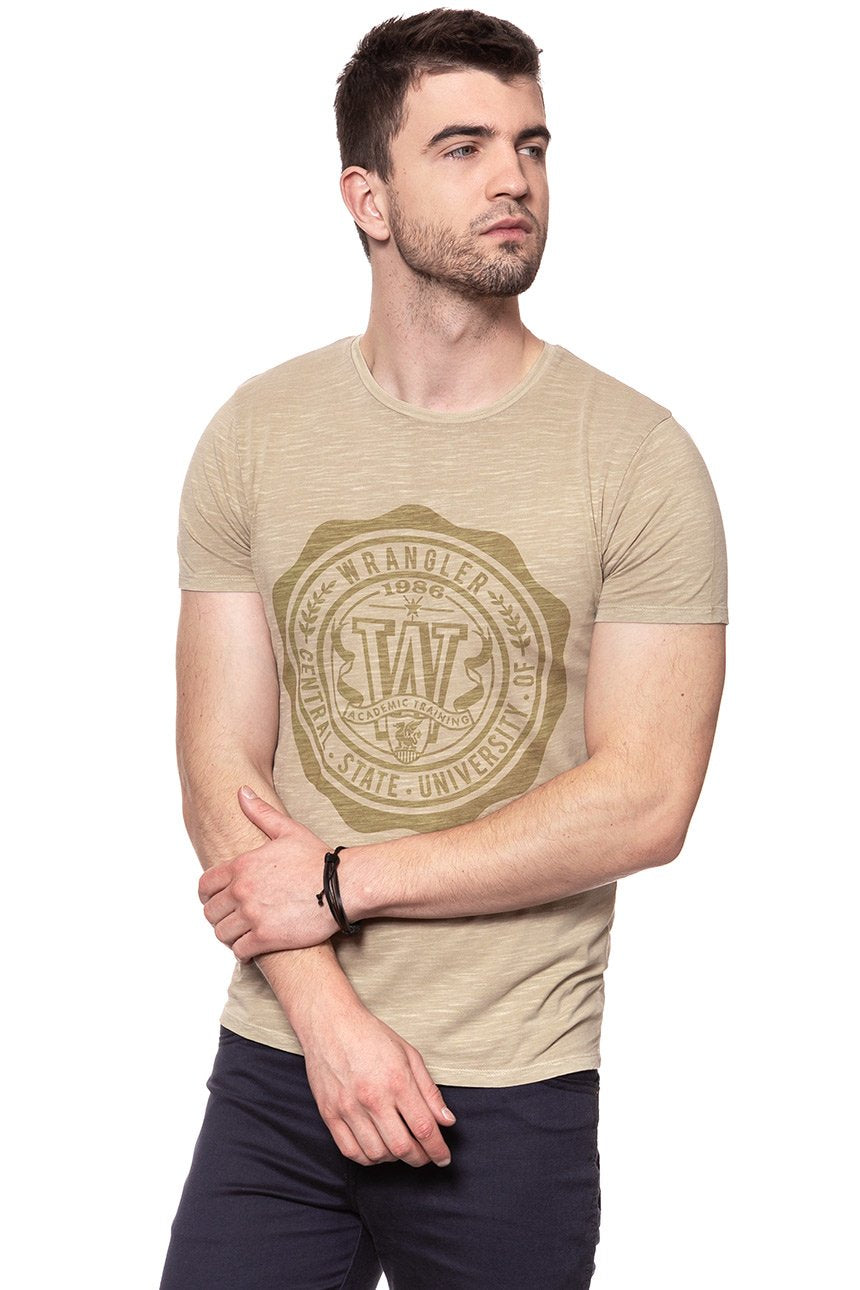 KOSZULKA WRANGLER OVERDYE TEE PLAZA TAUPE W7B36EBU5