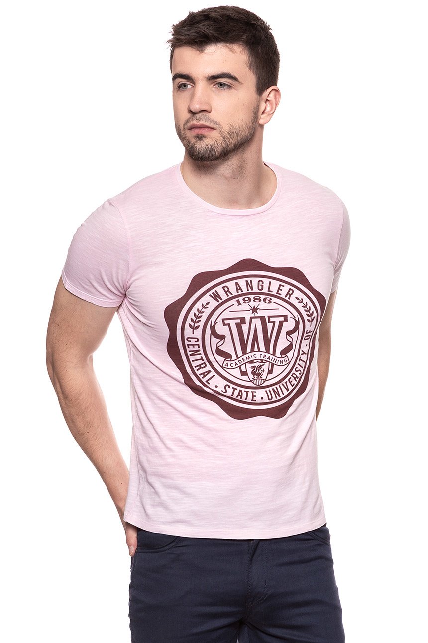 KOSZULKA WRANGLER OVERDYE TEE PEPPA PINK W7B36EBU6