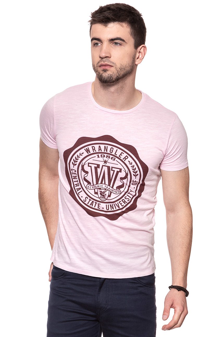 KOSZULKA WRANGLER OVERDYE TEE PEPPA PINK W7B36EBU6