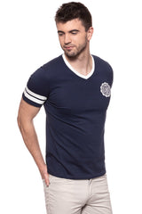 KOSZULKA WRANGLER VN VARSITY TEE NAVY W7B42FK35