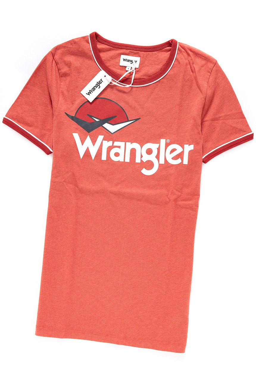 KOSZULKA WRANGLER RINGER LOGO TEE ORANGE MELEE W7B45FQV1