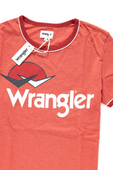 KOSZULKA WRANGLER RINGER LOGO TEE ORANGE MELEE W7B45FQV1