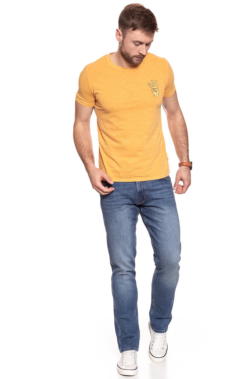 KOSZULKA WRANGLER OVERDYE HAND TEE AMBER YELLOW W7B48EBUY