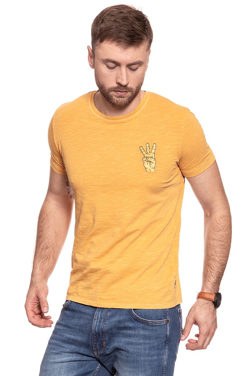 KOSZULKA WRANGLER OVERDYE HAND TEE AMBER YELLOW W7B48EBUY