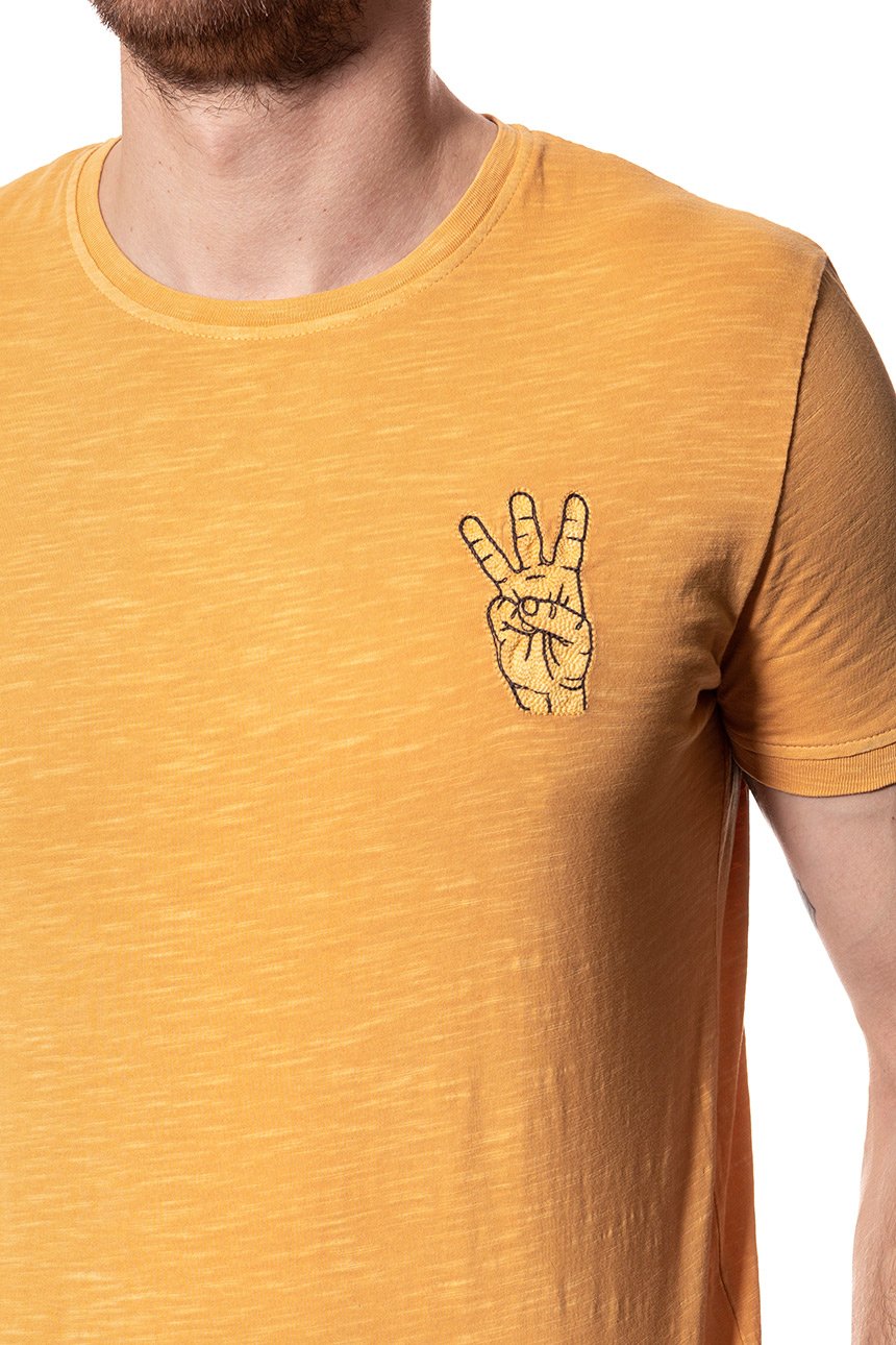 KOSZULKA WRANGLER OVERDYE HAND TEE AMBER YELLOW W7B48EBUY