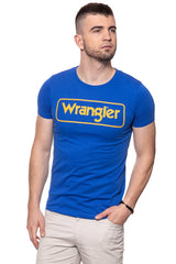 KOSZULKA WRANGLER B&Y LOGO TEE NAUTICAL BLUE W7B57FKV2