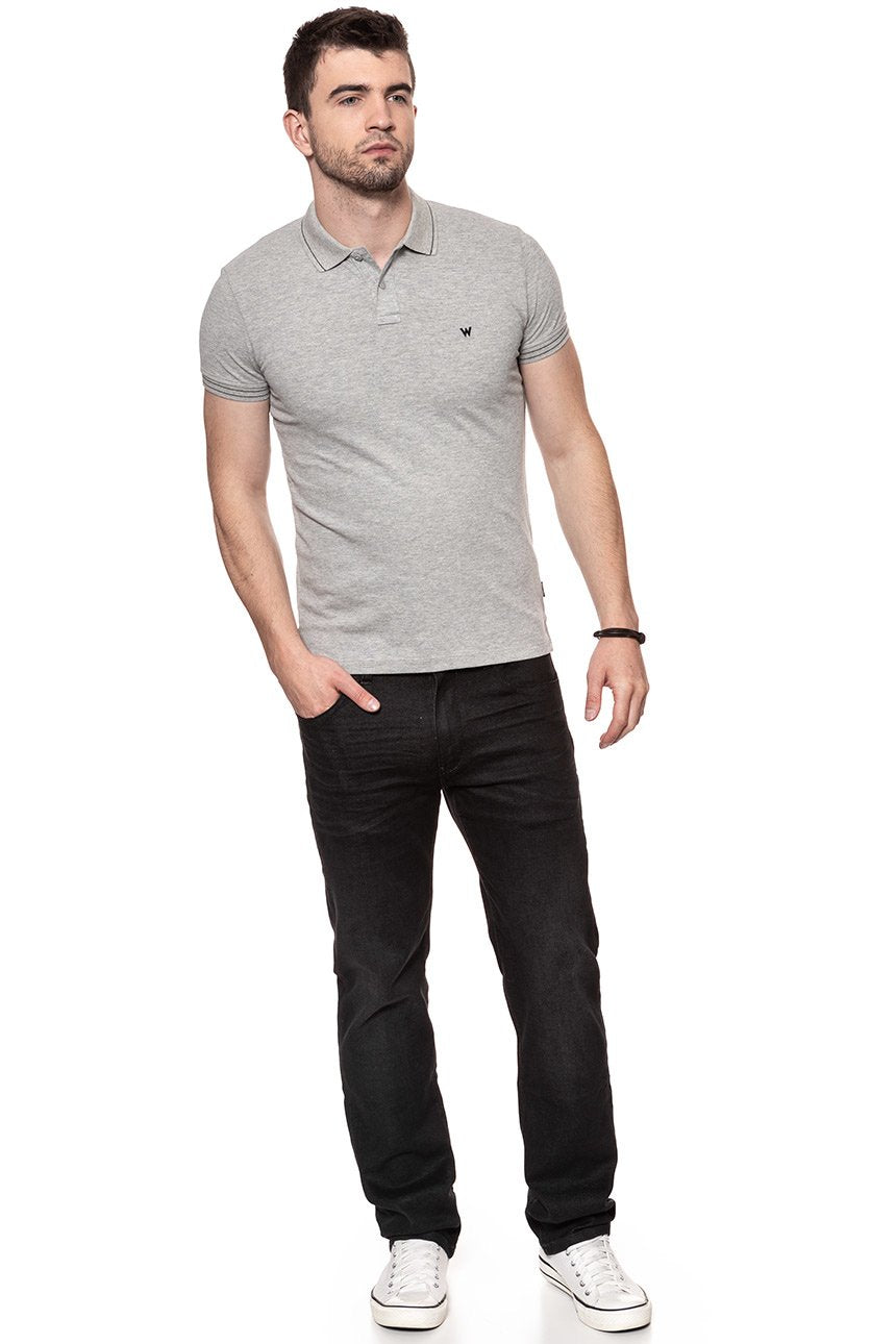 POLO WRANGLER S/S POLO MID GREY MEL W7B58K437