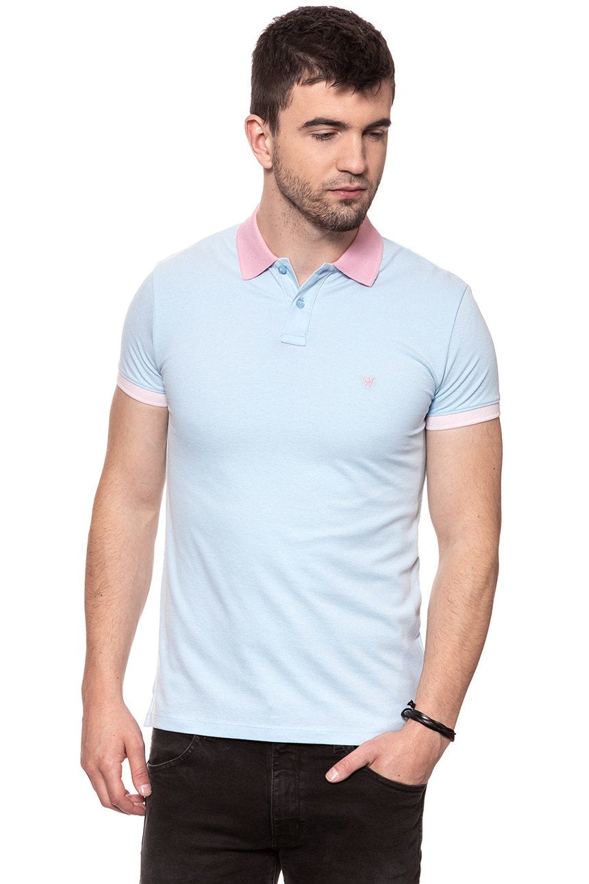 POLO WRANGLER CONTRAST POLO  LIGHT BLUE W7B59K480