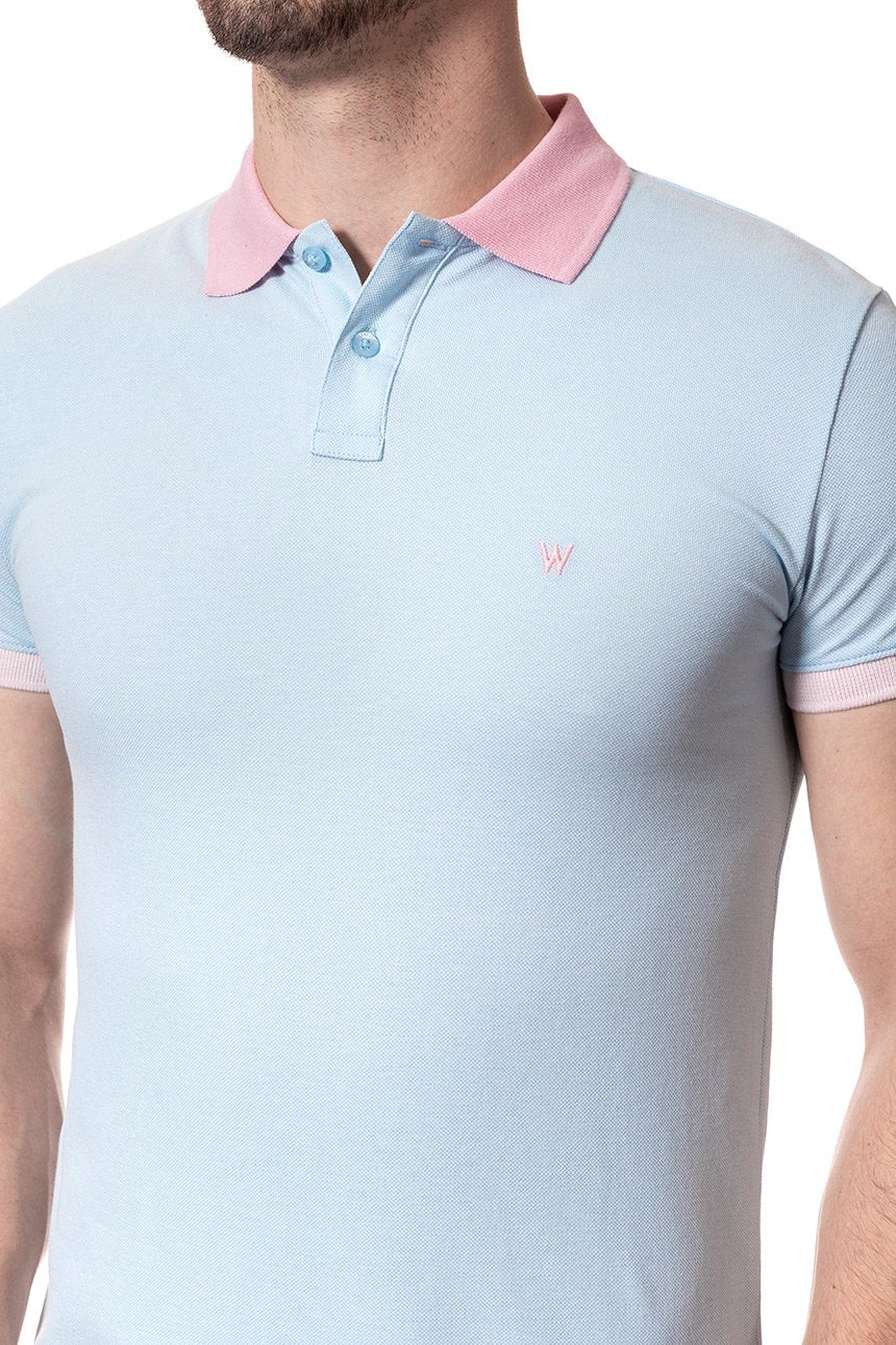 POLO WRANGLER CONTRAST POLO  LIGHT BLUE W7B59K480